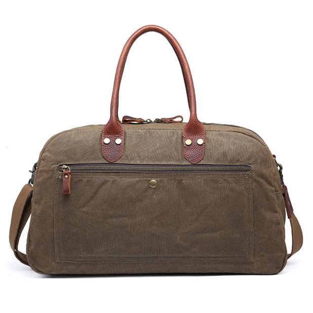 CarryQuest® Weekendtas Canvas - 50x29x12cm - Khaki - Stijlvol & Ruim - Perfect voor ReizenCarryQuestReis - /Weekendtas03