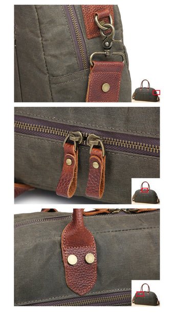 CarryQuest® Weekendtas Canvas - 50x29x12cm - Khaki - Stijlvol & Ruim - Perfect voor ReizenCarryQuestReis - /Weekendtas03