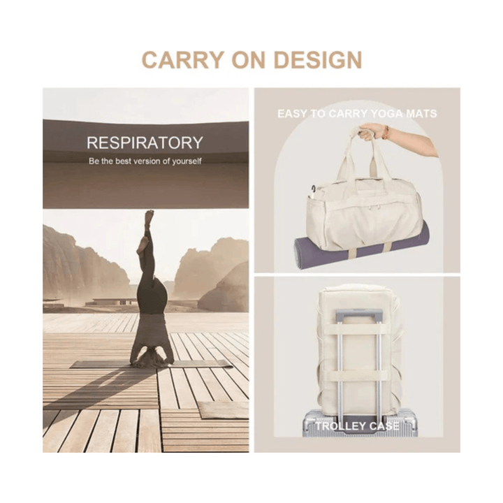 CarryQuest® - Weekendtas - Sporttas - Waterdicht Nylon - Georganiseerd en Stijlvol - Beige