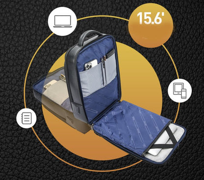 CarryQuest® Zakelijke Forenzen Rugzak – Echt Leer – Waterdicht en DiefstalbestendigCarryQuest®Zakelijke Forenzen Rugzak03
