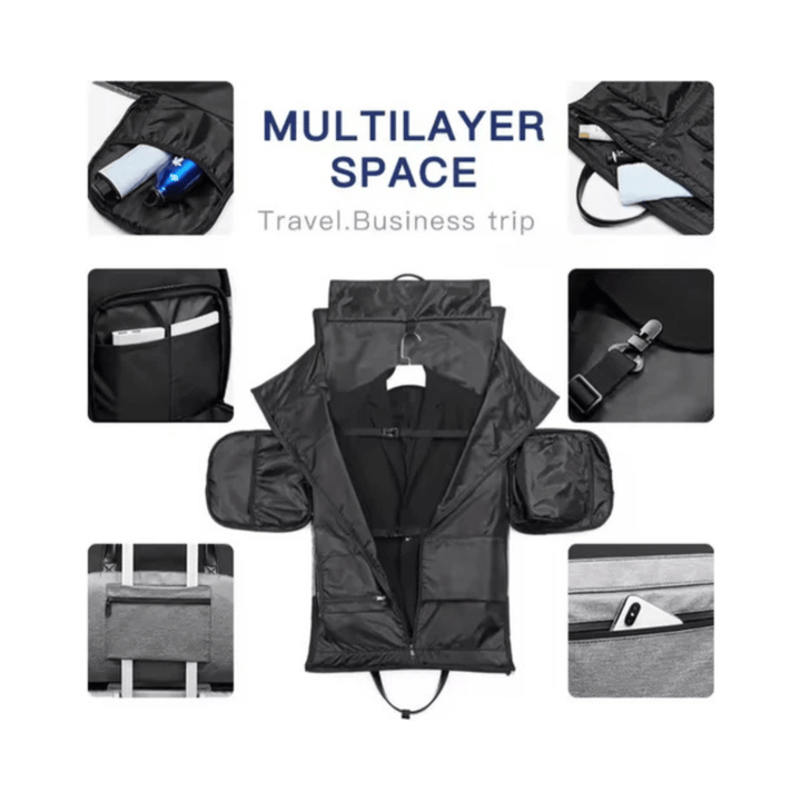 CarryQuest® - Zakelijke Reistas/Weekendtas - Waterdicht - Schoenenzak - Handbagage - Zwart/Grijs