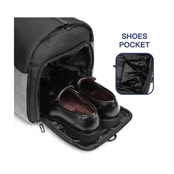 CarryQuest® - Zakelijke Reistas/Weekendtas - Waterdicht - Schoenenzak - Handbagage - Zwart/Grijs