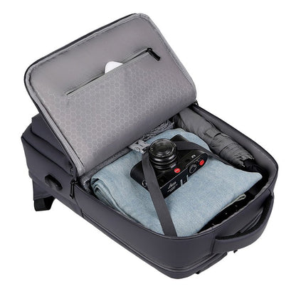 CarryQuest® Zakelijke Rugzak – 17" Laptop – Waterdicht – Oxford Stof – Zwart/Grijs/BlauwCarryQuest®Zakelijke Rugzak03
