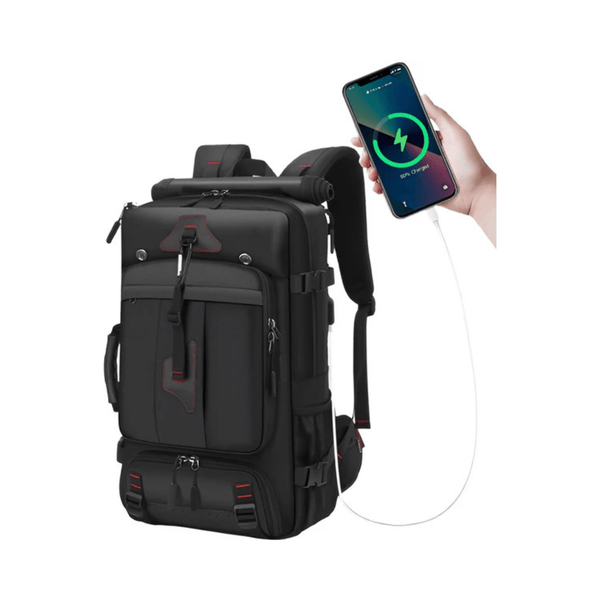 CarryQuest® - Zakelijke Rugzak 17.3 Inch - Waterafstotend, USB Oplaadpoort - Oxford Materiaal - Zwart