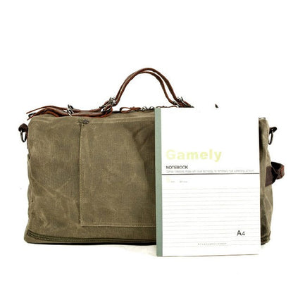 CarryQuest® Zwarte Gewaxt Canvas Weekendtas - 50x25x25cm - Ruim & Duurzaam - Ideaal voor Reizen & SportCarryQuestReis - /Weekendtas03