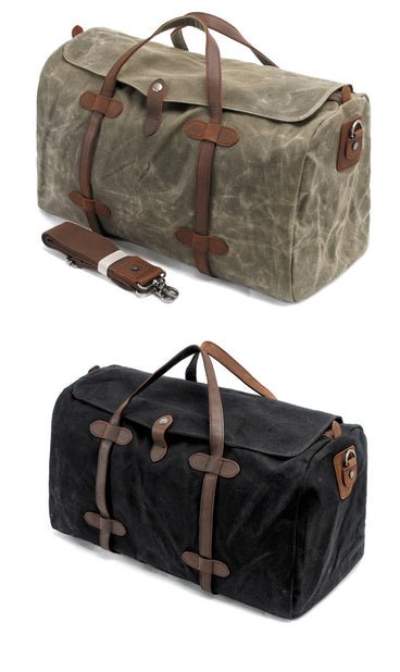 CarryQuest® Zwarte Waterdichte Canvas Weekendtas – 54x30x22cm – Stijlvol & PraktischCarryQuestReis - /WeekendtasCanvasTas