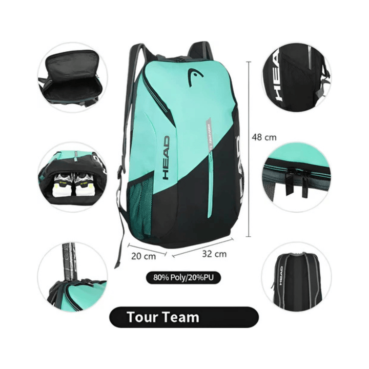 CarryQuest® - Tennistas - Tennis Rugzak - Tennistas - Groen/Zwart