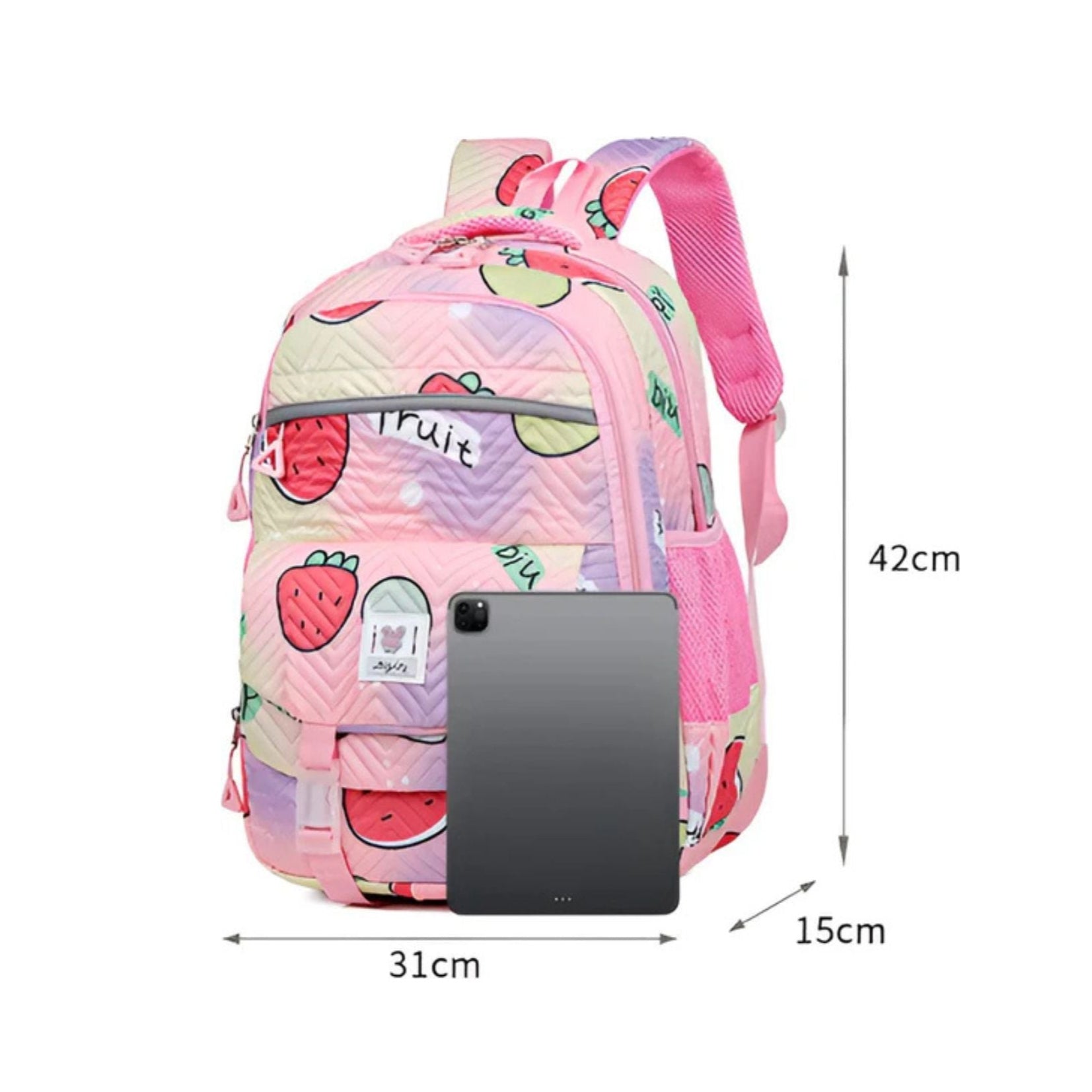 CarryQuest® - Nieuwe Schattige Aardbei Rugzak - 16 inch en Waterafstotend - Licht Roze
